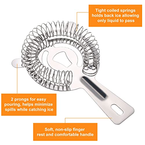 Perthlin 16 Pcs Bar Bartender Strainer Stainless Steel Drink Cocktail Strainers Silver Shaker Ice Bar Shelf or Bartenders Mixologists Drinking Water Filtering - My Kitchen Products