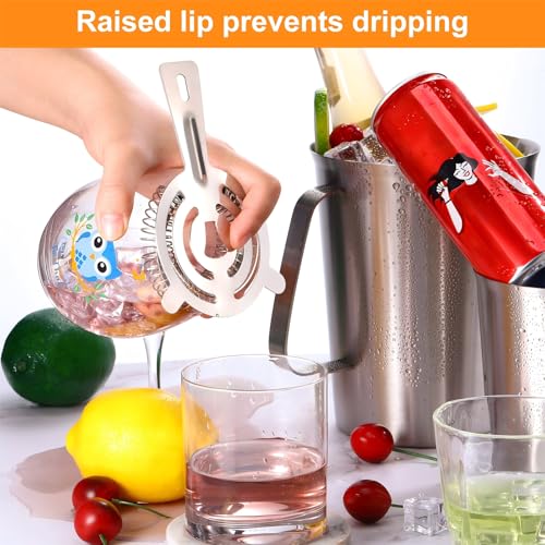 Perthlin 16 Pcs Bar Bartender Strainer Stainless Steel Drink Cocktail Strainers Silver Shaker Ice Bar Shelf or Bartenders Mixologists Drinking Water Filtering - My Kitchen Products