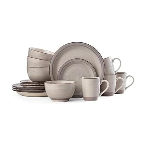 Pfaltzgraff Sadie 16-Piece Cream Dinnerware Set, Service for 4, Durable Stoneware Plates and Bowls with Classic Design, Microwave and Dishwasher Safe - My Kitchen Products