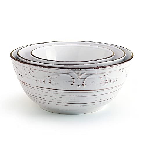 Pfaltzgraff Trellis Serving Bowls, Set of 3, White - My Kitchen Products