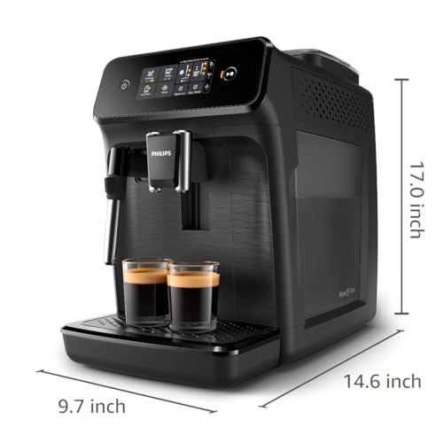 Philips 1200 Series Fully Automatic Espresso Machine, Classic Milk Frother, 2 Coffee Varieties, Intuitive Touch Display, 100% Ceramic Grinder, AquaClean Filter, Aroma Seal, Black (EP1220/04) - My Kitchen Products