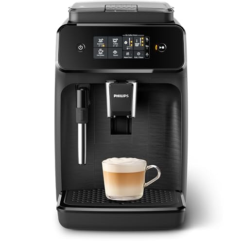 Philips 1200 Series Fully Automatic Espresso Machine, Classic Milk Frother, 2 Coffee Varieties, Intuitive Touch Display, 100% Ceramic Grinder, AquaClean Filter, Aroma Seal, Black (EP1220/04) - My Kitchen Products