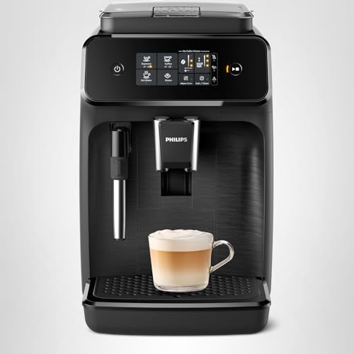 Philips 1200 Series Fully Automatic Espresso Machine, Classic Milk Frother, 2 Coffee Varieties, Intuitive Touch Display, 100% Ceramic Grinder, AquaClean Filter, Aroma Seal, Black (EP1220/04) - My Kitchen Products