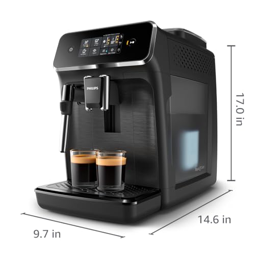 Philips 2200 Series Fully Automatic Espresso Machine, Classic Milk Frother, 2 Coffee Varieties, Intuitive Touch Display, 100% Ceramic Grinder, AquaClean Filter, Aroma Seal, Black (EP2220/14) - My Kitchen Products