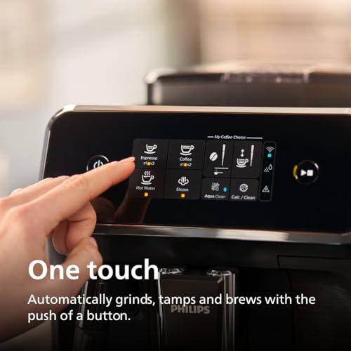 Philips 2200 Series Fully Automatic Espresso Machine, Classic Milk Frother, 2 Coffee Varieties, Intuitive Touch Display, 100% Ceramic Grinder, AquaClean Filter, Aroma Seal, Black (EP2220/14) - My Kitchen Products