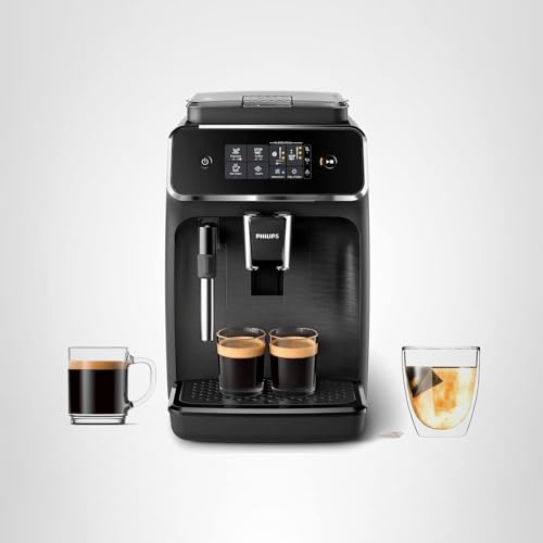 Philips 2200 Series Fully Automatic Espresso Machine, Classic Milk Frother, 2 Coffee Varieties, Intuitive Touch Display, 100% Ceramic Grinder, AquaClean Filter, Aroma Seal, Black (EP2220/14) - My Kitchen Products