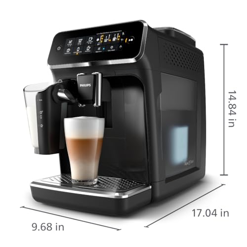 Philips 3200 Series Fully Automatic Espresso Machine, LatteGo Milk Frother, 5 Coffee Varieties, Intuitive Touch Display, 100% Ceramic Grinder, AquaClean Filter, My Coffee Choice, Black (EP3241/54) - My Kitchen Products