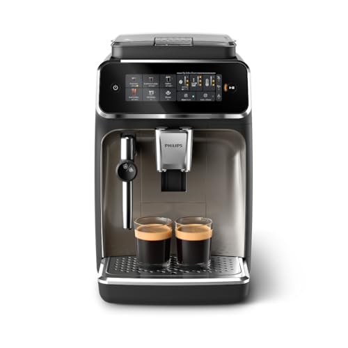 Philips 3300 Series Fully Automatic Espresso Machine with integrated milk frother and grinder, 5 Hot & Iced Coffee Pre-Sets, 40% Quieter SilentBrew, 15-Bar Pressure, Glossy Black (EP3326/90) - My Kitchen Products