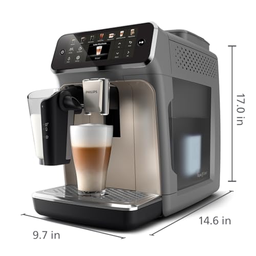 Philips 4400 Series Fully Automatic Espresso Machine, LatteGo Milk System, Integrated Grinder, 12 Hot & Iced Coffee Pre-Sets, Quick Start, SilentBrew, 15-Bar Pressure, Black Chrome (EP4444/90) - My Kitchen Products