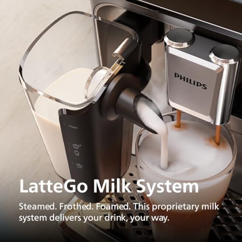 Philips 4400 Series Fully Automatic Espresso Machine, LatteGo Milk System, Integrated Grinder, 12 Hot & Iced Coffee Pre-Sets, Quick Start, SilentBrew, 15-Bar Pressure, Black Chrome (EP4444/90) - My Kitchen Products