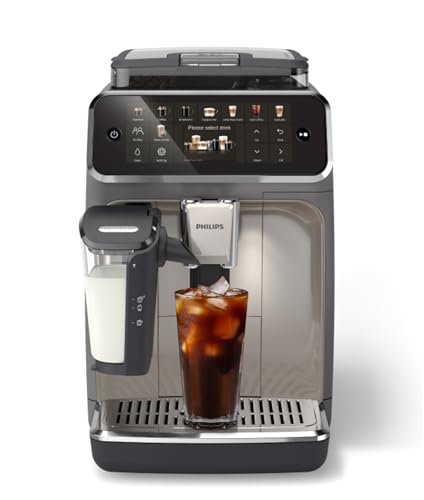 PHILIPS 5500 Series Fully Automatic Espresso Machine, LatteGo Milk System, Integrated Grinder, 20 Hot & Iced Coffee Pre-Sets, Quick Start, SilentBrew, 15-Bar Pressure, Black Chrome (EP5544/94) - My Kitchen Products