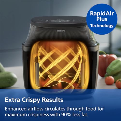 Philips Airfryer 3000 Series - Premium 6.5qt Airfryer with Window, RapidAir Plus Technology, 16 Ways to Cook, 90% Less Fat, Easy to Clean, Touchscreen, Energy Saving (NA330/00) - My Kitchen Products