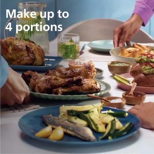 Philips Dual Basket Air Fryer 3000 Series — 8-in-1 functions, 9.5 Quarts Airfryer, 2 Drawers, Auto-sync Cooking Time, 90% Less Fat, Rapid Air Technology, HomeID App, Dishwasher Safe, Black (NA351/00) - My Kitchen Products