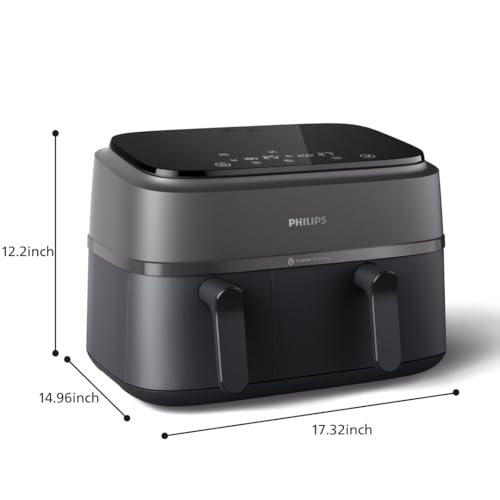 Philips Dual Basket Air Fryer - Healthy, Fast, and Versatile Cooking, 9.5QT Capacity, Touchscreen, 2-Drawer Design (NA350/00) - My Kitchen Products