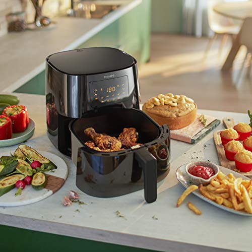 Philips Essential Airfryer XL 2.65lb/6.2L Capacity Digital Airfryer with Rapid Air Technology, Starfish Design, Easy Clean Basket, Black, (HD9270/91) - My Kitchen Products