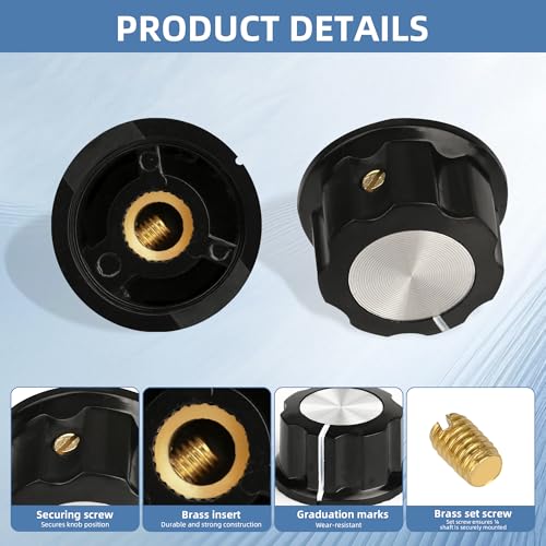 PIHIL 4 Pack Slow Cooker Knobs for Crockpot, Adjustable Replacement Knobs for Slow Cooker,Includes 4 Knobs and 8 Built-in Brass Bolts - My Kitchen Products