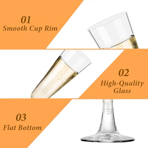 Plastic Champagne Flutes 40 Pack, 5.5 Oz Clear Disposable Plastic Champagne Glasses, Wine Glasses Cups for Wedding Celebration Birthday Party Valentines Wine Tasting New Years Eve Party Supplies - My Kitchen Products