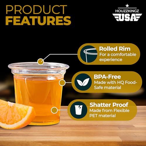 Plastic Shot Glasses Disposable 1.25 Oz – 250 Clear Plastic Shot Glass Cups Bulk for Liquors, Wine Tasting, Jello, Tequila, Mini Small Cocktail Margarita Sample Sauce Cups for Parties and Everyday Use - My Kitchen Products