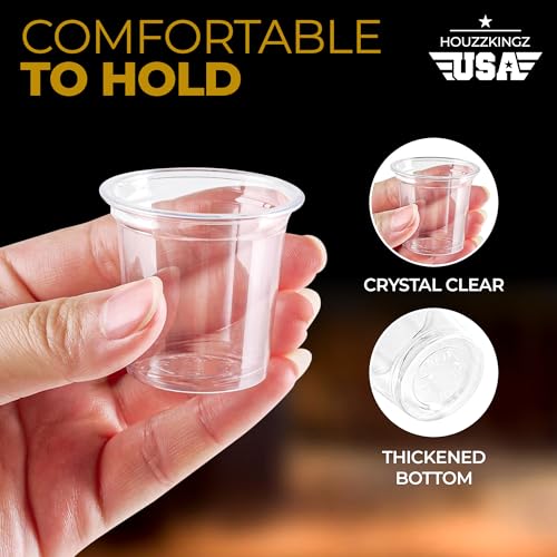 Plastic Shot Glasses Disposable 1.25 Oz – 250 Clear Plastic Shot Glass Cups Bulk for Liquors, Wine Tasting, Jello, Tequila, Mini Small Cocktail Margarita Sample Sauce Cups for Parties and Everyday Use - My Kitchen Products