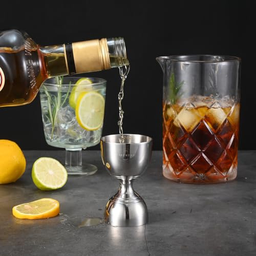 Plat Star Cocktail Measuring Jigger, Shot Measure Double Jigger with Measurements inside, Bar Jigger Liquor Alcohol Measuring, Bell Jigger for Bartending, 2 oz 1 oz Bartender Jigger Stainless Steel - My Kitchen Products