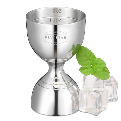 Plat Star Cocktail Measuring Jigger, Shot Measure Double Jigger with Measurements inside, Bar Jigger Liquor Alcohol