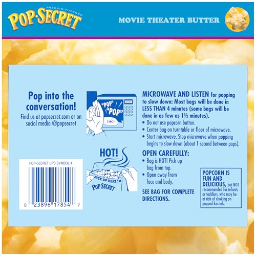 Pop Secret Microwave Popcorn, Movie Theater Butter, Flavor, 3.2 Oz Sharing Bags, 12 Ct - My Kitchen Products