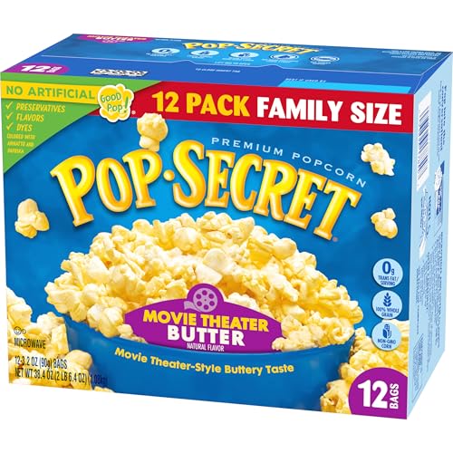 Pop Secret Microwave Popcorn, Movie Theater Butter, Flavor, 3.2 Oz Sharing Bags, 12 Ct - My Kitchen Products
