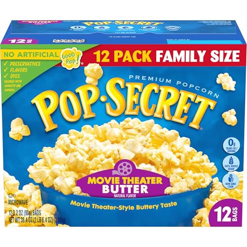 Pop Secret Microwave Popcorn, Movie Theater Butter, Flavor, 3.2 Oz Sharing Bags, 12 Ct - My Kitchen Products