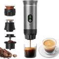 Portable 3-in-1 Espresso Coffee Maker, Self-Heating & Rechargeable with Smart Display — Works with Ground Coffee, Small & Large Capsules; Travel & Camping Mini Machine, 20-Bar Extraction, 80 ml Cup - My Kitchen Products