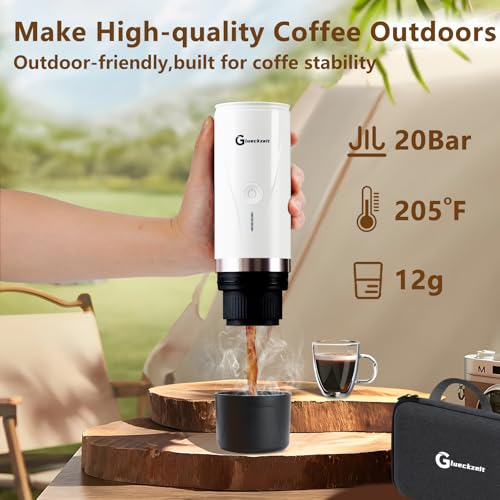 Portable Electric Espresso Machine, Car Travel Self-Heating Electric Coffee Maker for Camping with Type-C, Suitable for ground coffee and Ns capsules for RV, Hiking, Office Spring Travel White Heating - My Kitchen Products