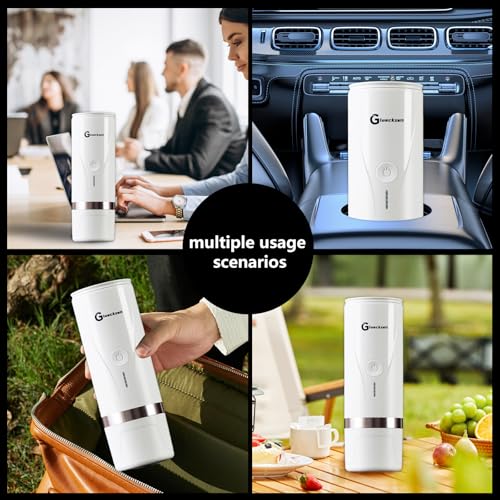 Portable Electric Espresso Machine, Car Travel Self-Heating Electric Coffee Maker for Camping with Type-C, Suitable for ground coffee and Ns capsules for RV, Hiking, Office Spring Travel White Heating - My Kitchen Products