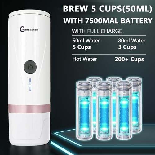 Portable Electric Espresso Machine, Car Travel Self-Heating Electric Coffee Maker for Camping with Type-C, Suitable for ground coffee and Ns capsules for RV, Hiking, Office Spring Travel White Heating - My Kitchen Products