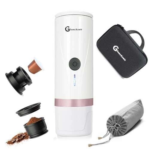 Portable Electric Espresso Machine, Car Travel Self-Heating Electric Coffee Maker for Camping with Type-C, Suitable for ground coffee and Ns capsules for RV, Hiking, Office Spring Travel White Heating - My Kitchen Products