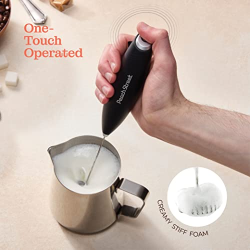 Powerful Handheld Milk Frother, Mini Milk Foamer, Battery Operated (Not included) Stainless Steel Drink Mixer for Coffee, Lattes, Cappuccino, Frappe, Matcha, Hot Chocolate. - My Kitchen Products
