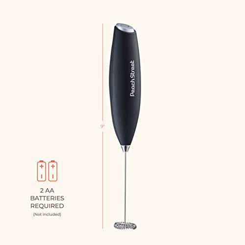 Powerful Handheld Milk Frother, Mini Milk Foamer, Battery Operated (Not included) Stainless Steel Drink Mixer for Coffee, Lattes, Cappuccino, Frappe, Matcha, Hot Chocolate. - My Kitchen Products