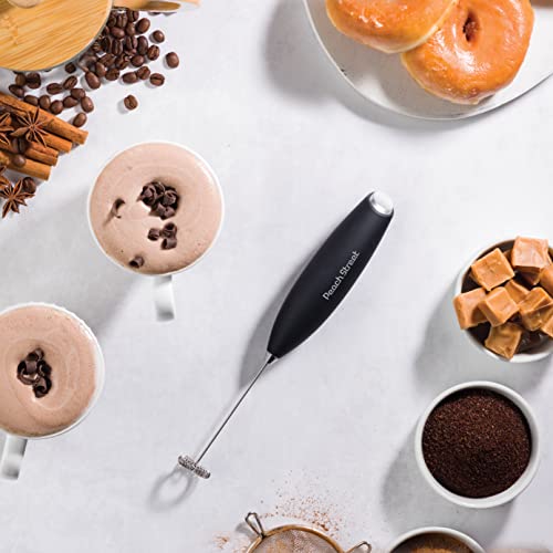 Powerful Handheld Milk Frother, Mini Milk Foamer, Battery Operated (Not included) Stainless Steel Drink Mixer for Coffee, Lattes, Cappuccino, Frappe, Matcha, Hot Chocolate. - My Kitchen Products