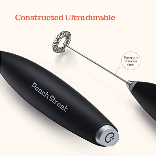 Powerful Handheld Milk Frother, Mini Milk Foamer, Battery Operated (Not included) Stainless Steel Drink Mixer for Coffee, Lattes, Cappuccino, Frappe, Matcha, Hot Chocolate. - My Kitchen Products