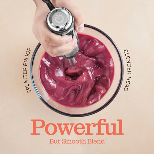 Powerful Immersion Blender, Electric Hand Blender 500 Watt with Turbo Mode, Detachable Base. Handheld Kitchen Blender Stick for Soup, Smoothie, Puree, Baby Food, 304 Stainless Steel Blades (Grey) - My Kitchen Products