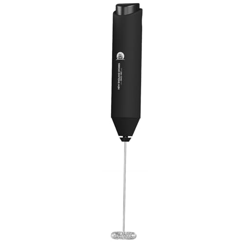 Powerful Milk Frother Wand - Mini Handheld Milk Frother with Stainless Steel Whisk - Battery-Powered Drink Mixer for Coffee, Lattes, Cappuccinos, Matcha - Coffee Enthusiasts Gift - Black - My Kitchen Products