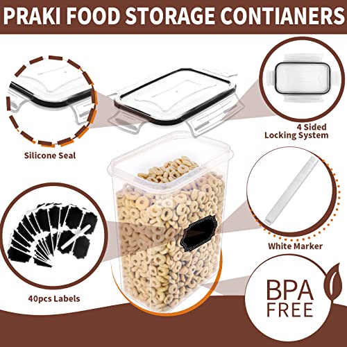 PRAKI Airtight Food Storage Containers Set with Lids - 24 PCS, BPA Free Kitchen and Pantry Organization, Plastic Leak-proof Canisters for Cereal Flour & Sugar - Labels & Marker - My Kitchen Products
