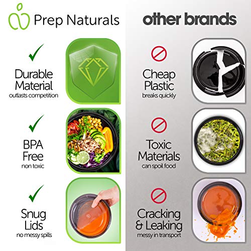 Prep Naturals 30 Pack Meal Prep Containers Reusable - My Kitchen Products