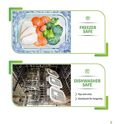 PrepNaturals 5 Pack 30oz Glass Meal Prep Containers - 1 Compartment - My Kitchen Products