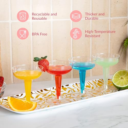 Prestee 24 Clear Plastic Coupe Glasses 4oz - Disposable Plastic Cocktail Cups, Martini Glasses, Margarita Glass, Champagne Glass for Parties, Cinco de Mayo, Taco Party, Weddings Decorations - My Kitchen Products
