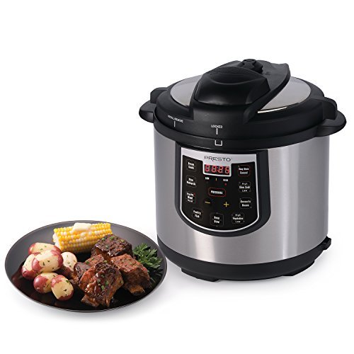 Presto 02141 6-Quart Electric Pressure Cooker, Black, Silver, Stainless steel - My Kitchen Products