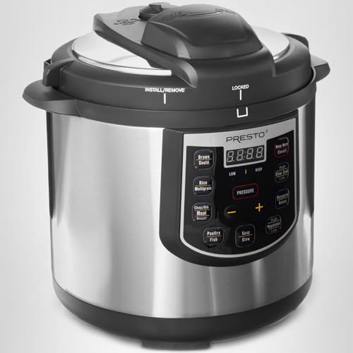 Presto 02141 6-Quart Electric Pressure Cooker, Black, Silver, Stainless steel - My Kitchen Products