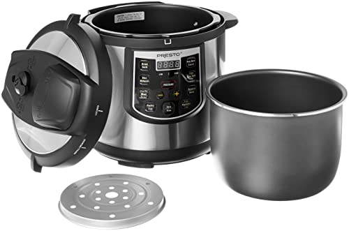 Presto 02141 6-Quart Electric Pressure Cooker, Black, Silver, Stainless steel - My Kitchen Products