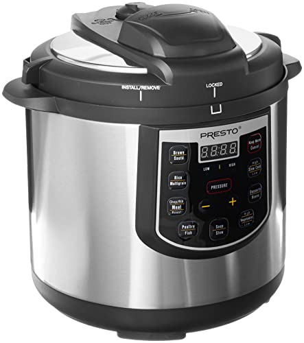 Presto 02141 6-Quart Electric Pressure Cooker, Black, Silver, Stainless steel - My Kitchen Products