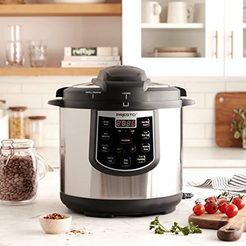 Presto 02141 6-Quart Electric Pressure Cooker, Black, Silver, Stainless steel - My Kitchen Products