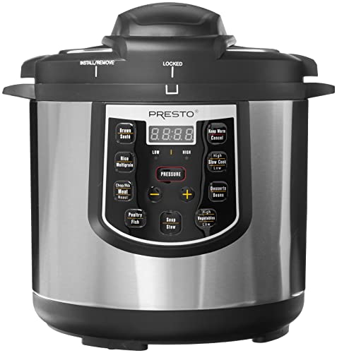 Presto 02141 6-Quart Electric Pressure Cooker, Black, Silver, Stainless steel - My Kitchen Products