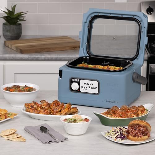 Presto 06017 8-Quart Nomad Traveling Slow Cooker, Blue - My Kitchen Products